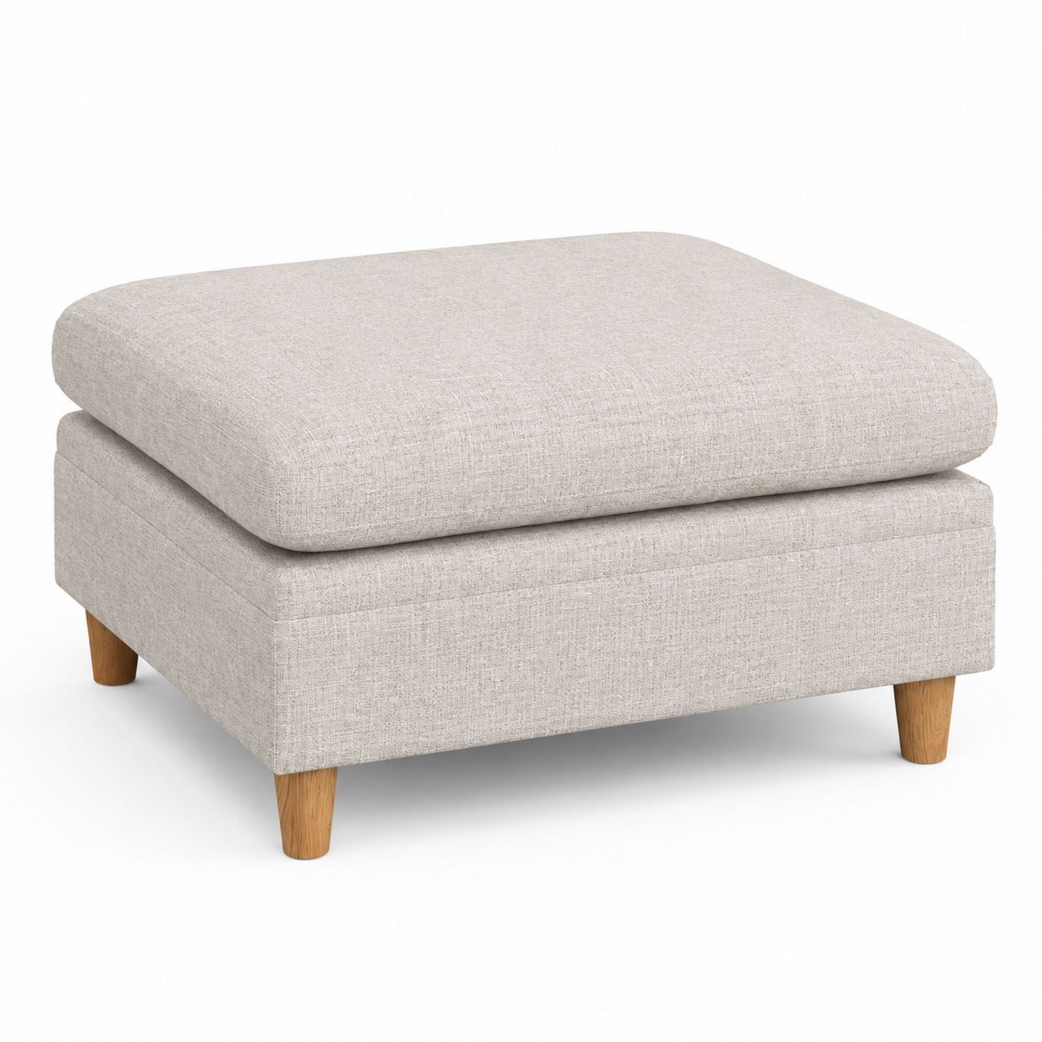 Polyester Upholstered Square Ottoman Light Gray 31.5in x 31.5in x 17.7in