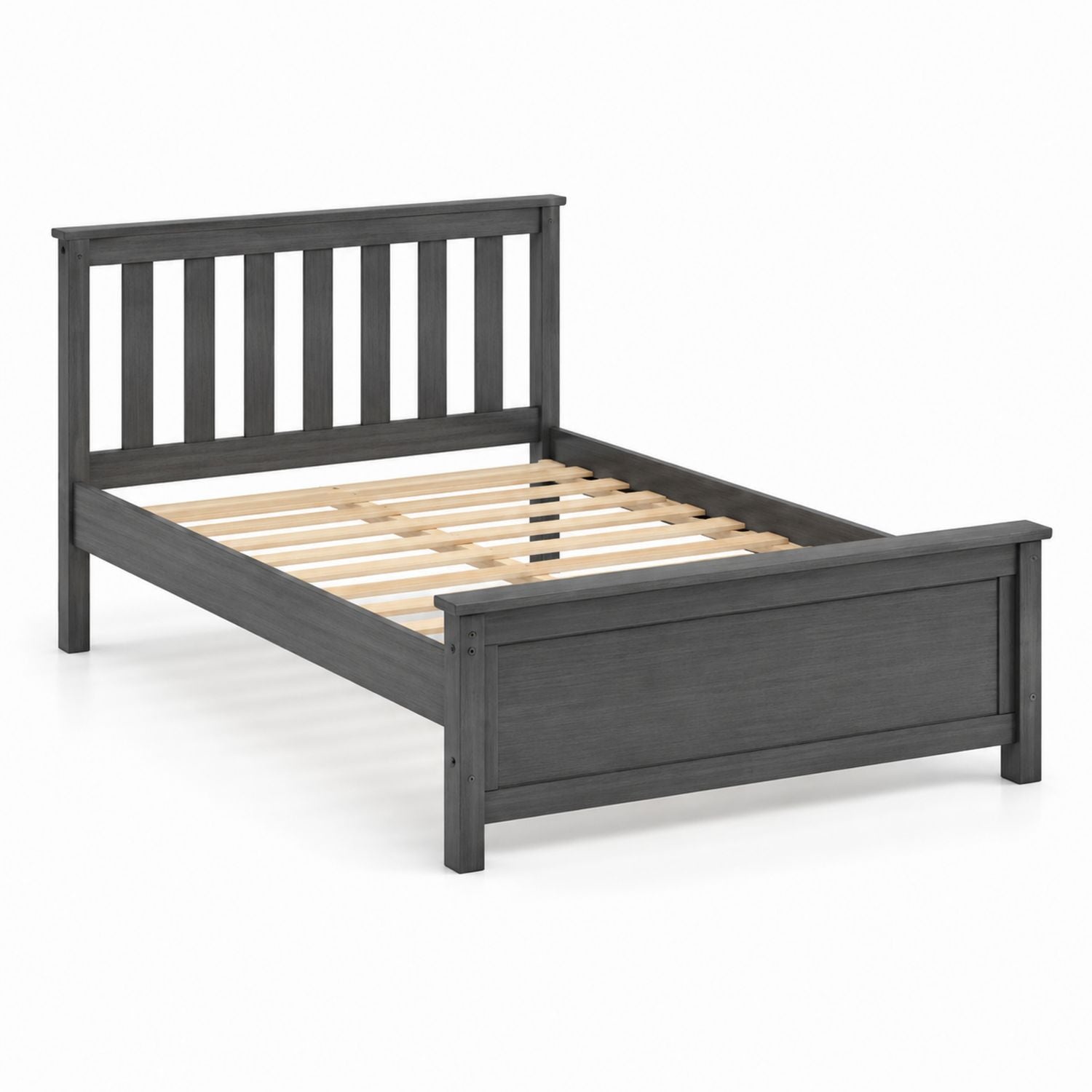 Queen Size Solid Wood Bed Frame Gray