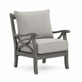 Outdoor Armchair Acacia Wood Frame with Polyester Cushions Light Gray