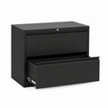 2-Drawer Black Steel File Cabinet with Lock 35.4in Width