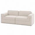 Beige Corduroy Two-Seater Modular Sofa 230cm