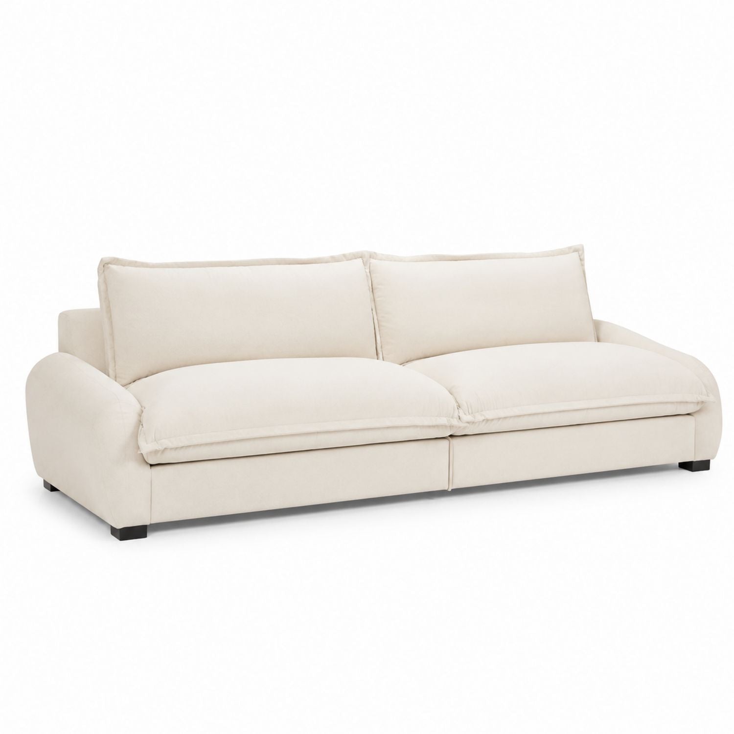Beige Fabric Sofa with Solid Wood Frame 230cm x 95cm x 80cm