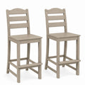 Set of 2 Outdoor Polywood Chairs Gray 110cm