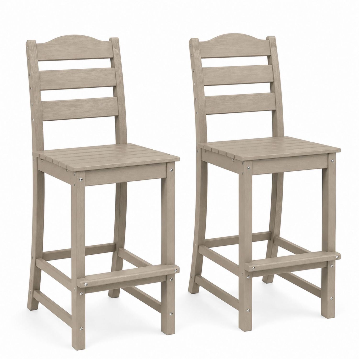 Set of 2 Outdoor Polywood Chairs Gray 110cm