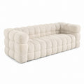 Beige Polyester Boucle Three-Seater Sofa