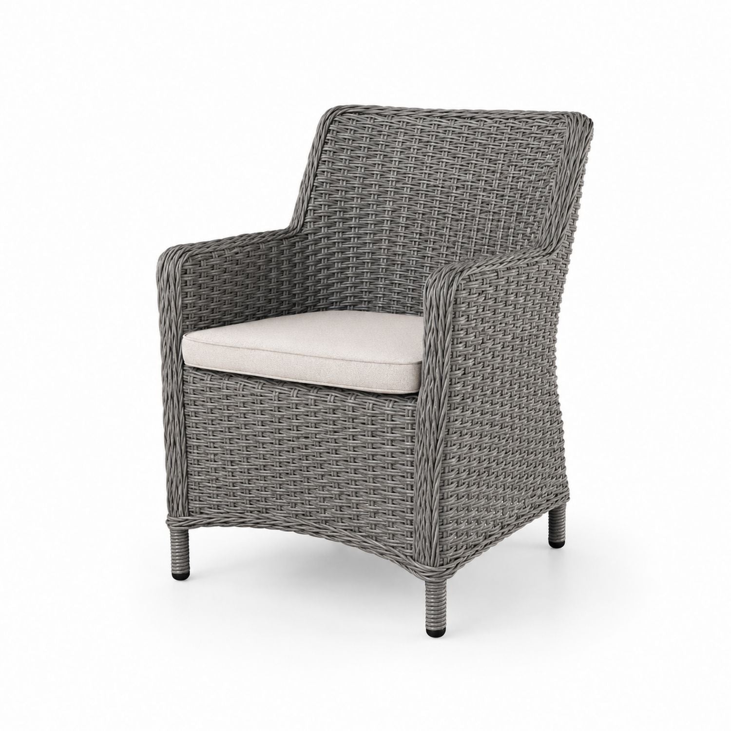 Outdoor Synthetic Rattan Chair with Cushion Grey