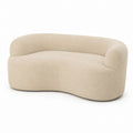 Curved Beige Fabric Sofa with Plywood Frame 190cm