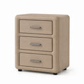 Three-Drawer Oak Nightstand 60cm Beige