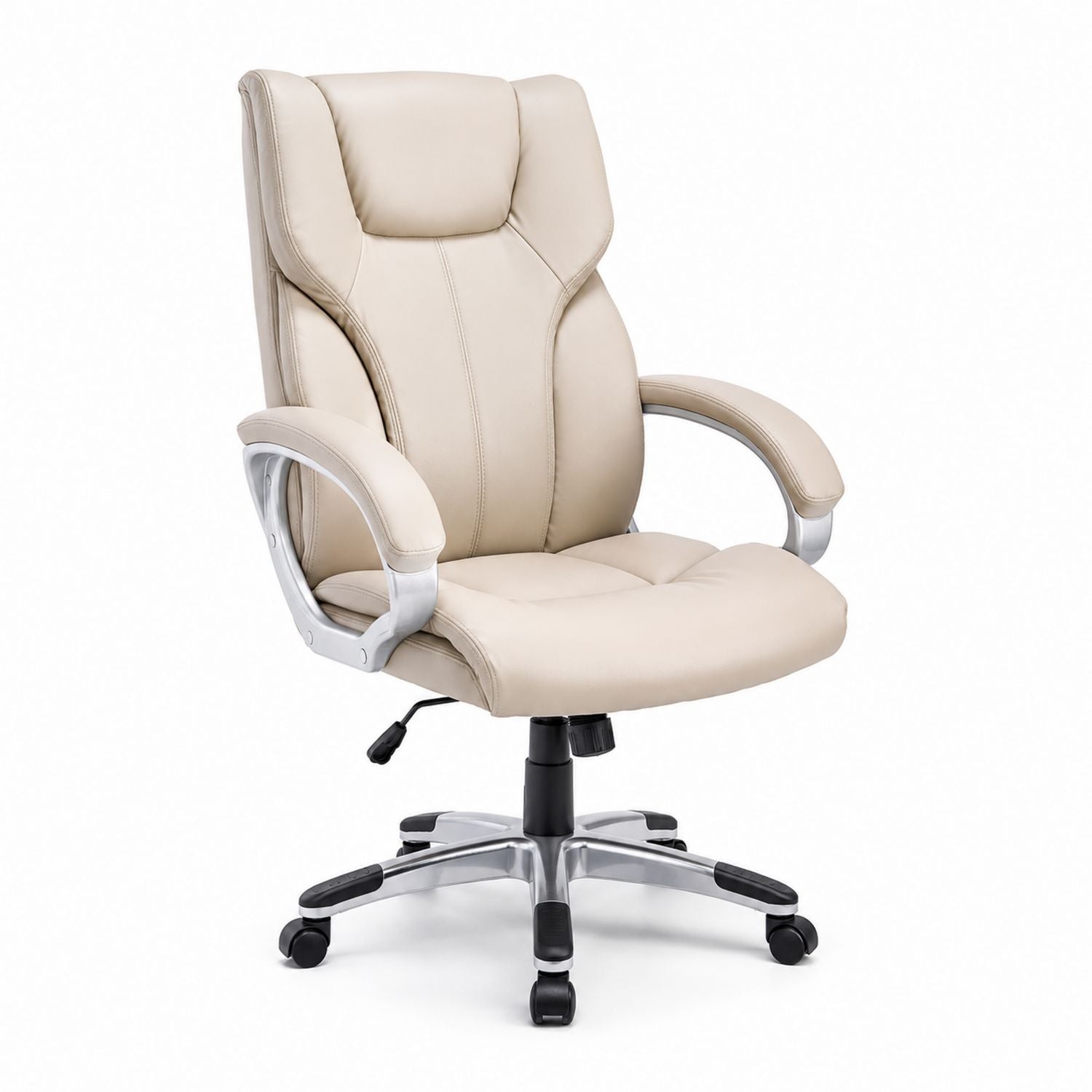 Ergonomic Office Chair with PU Leather in Beige