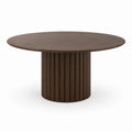 Round Wood Dining Table Oak Brown 120cm