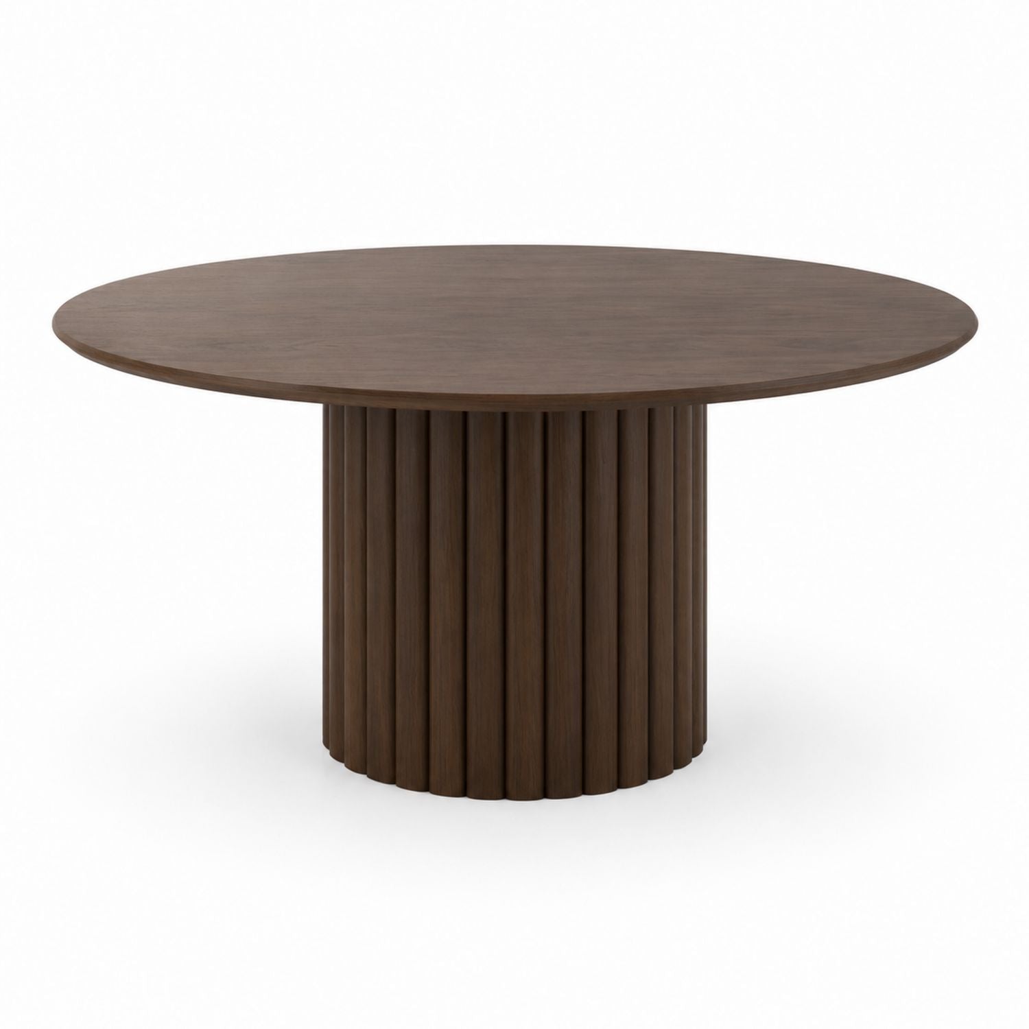 Round Wood Dining Table Oak Brown 120cm
