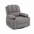 Recliner Chair Microfiber Gray with Cup Holders and Storage Pockets