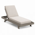 Aluminum Outdoor Lounger with Adjustable Recliner and Beige Cushion