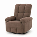 Brown Microfiber Swivel Recliner Chair with High-resilience Foam Cushion
