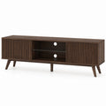 Wood TV Stand with Sliding Doors 152cm