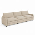 Beige Fabric 3-Seater Sofa