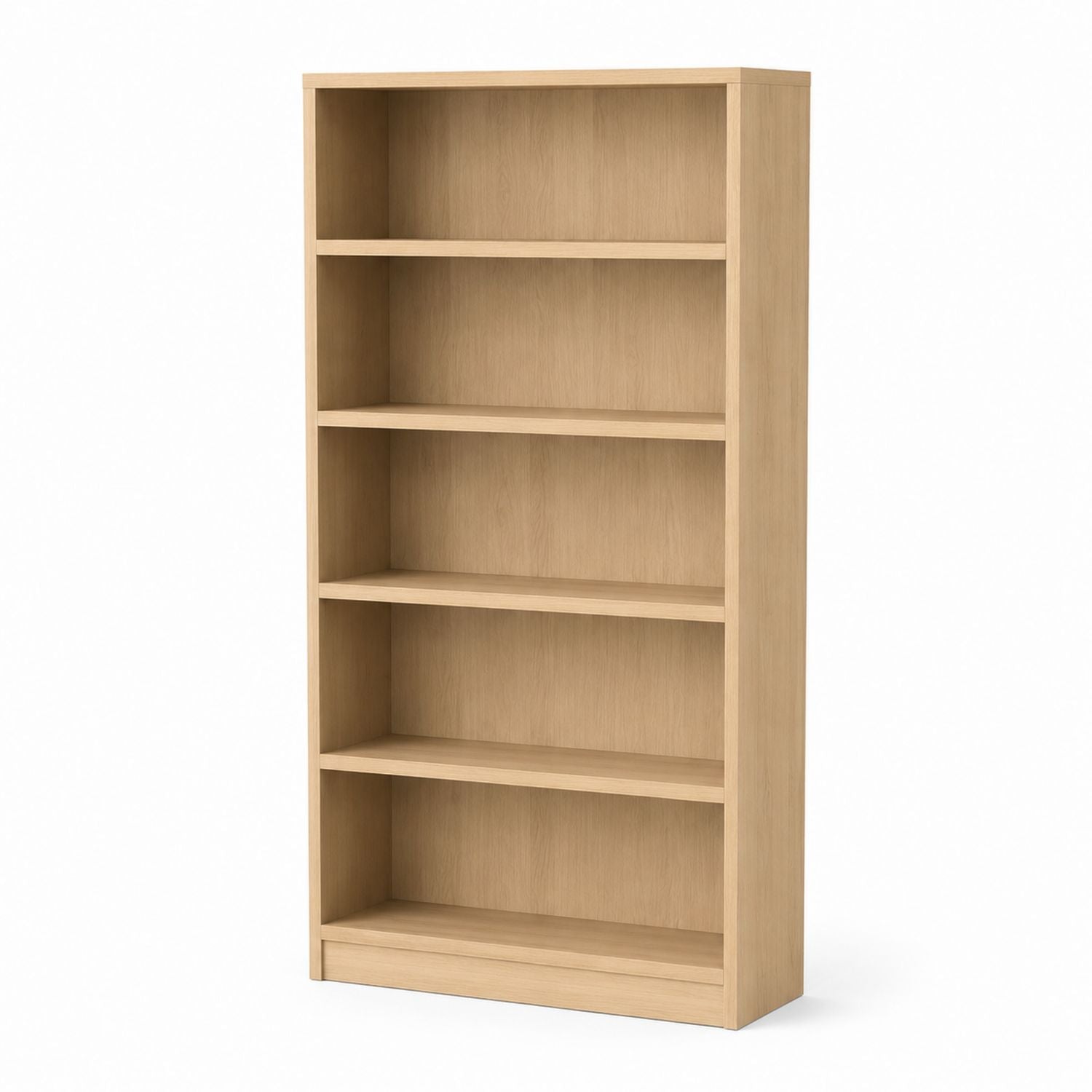 Oak Wood Bookshelf with 5 Shelves