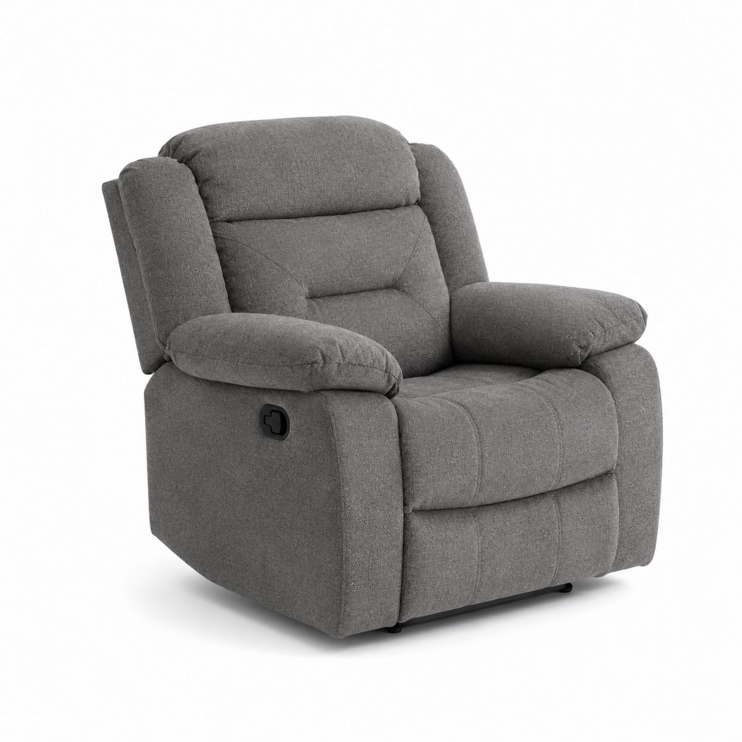 Gray Fabric Recliner Chair with Polyester Upholstery