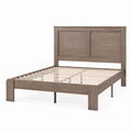 Wood Queen Bed Frame with Headboard Grey