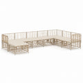 Outdoor L-Shaped Aluminum Frame Sofa with Beige Cushions