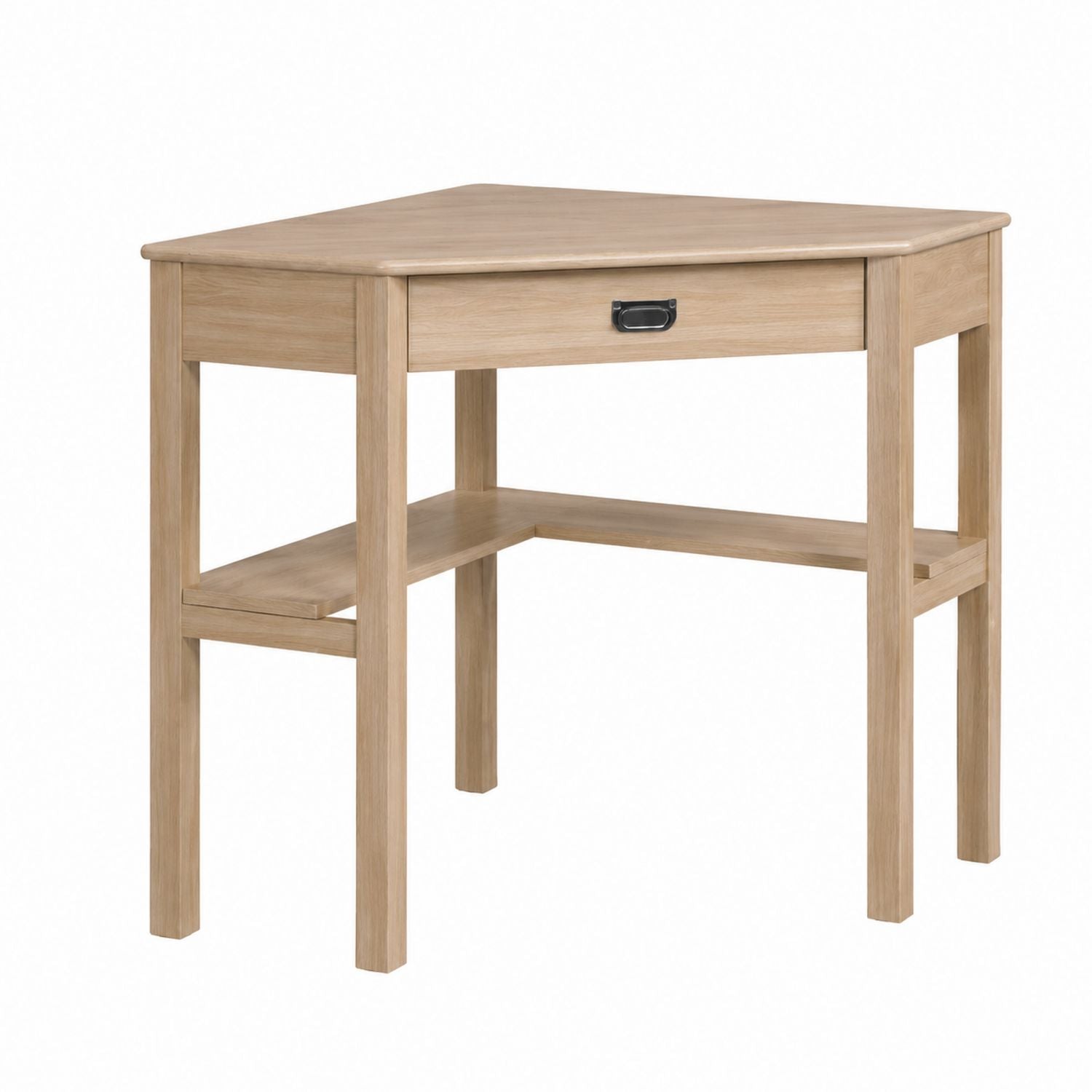 Corner Wooden Desk with Drawer and Shelf