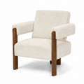 Bouclé Armchair with Wood Legs 75x65x85cm