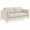 3-Seater Fabric Sofa with Metal Legs