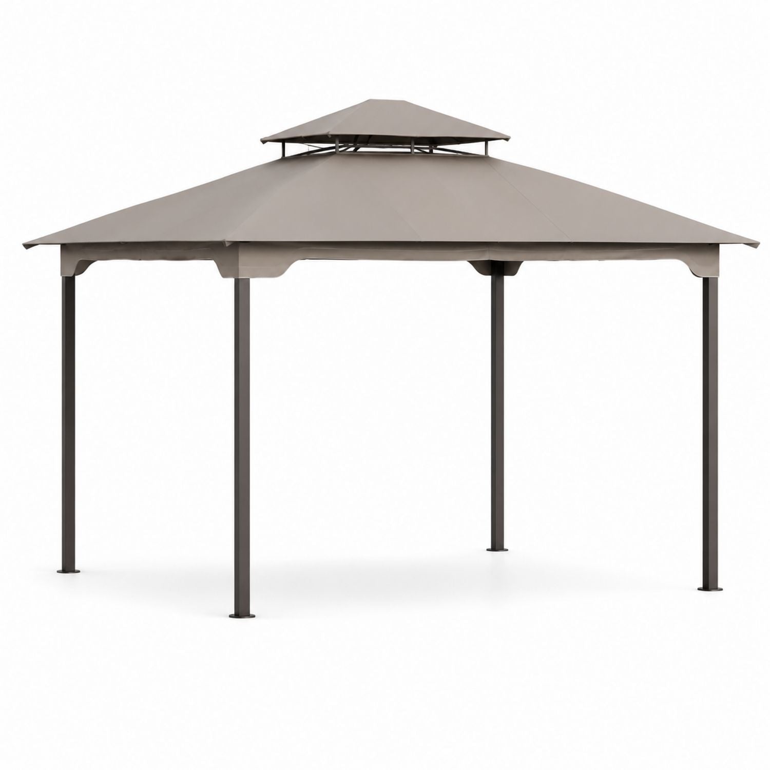 Steel Frame Outdoor Gazebo with Polyester Canopy 3x3m