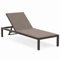 Outdoor Adjustable Metal Lounger with Textilene Fabric, Brown