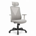 Ergonomic Mesh Office Chair with Adjustable Headrest and Armrests Gray
