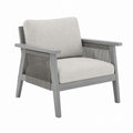 Gray Outdoor Rope Lounge Chair with Cushions