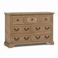 Wooden Dresser with Seven Drawers Natural Oak Finish