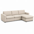 Beige Fabric Sectional Sofa with Chaise 270cm