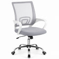 Mesh Back Office Chair with Adjustable Height and Armrests, Gray