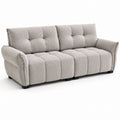Gray Fabric Sofa with Tufted Cushions 200cm