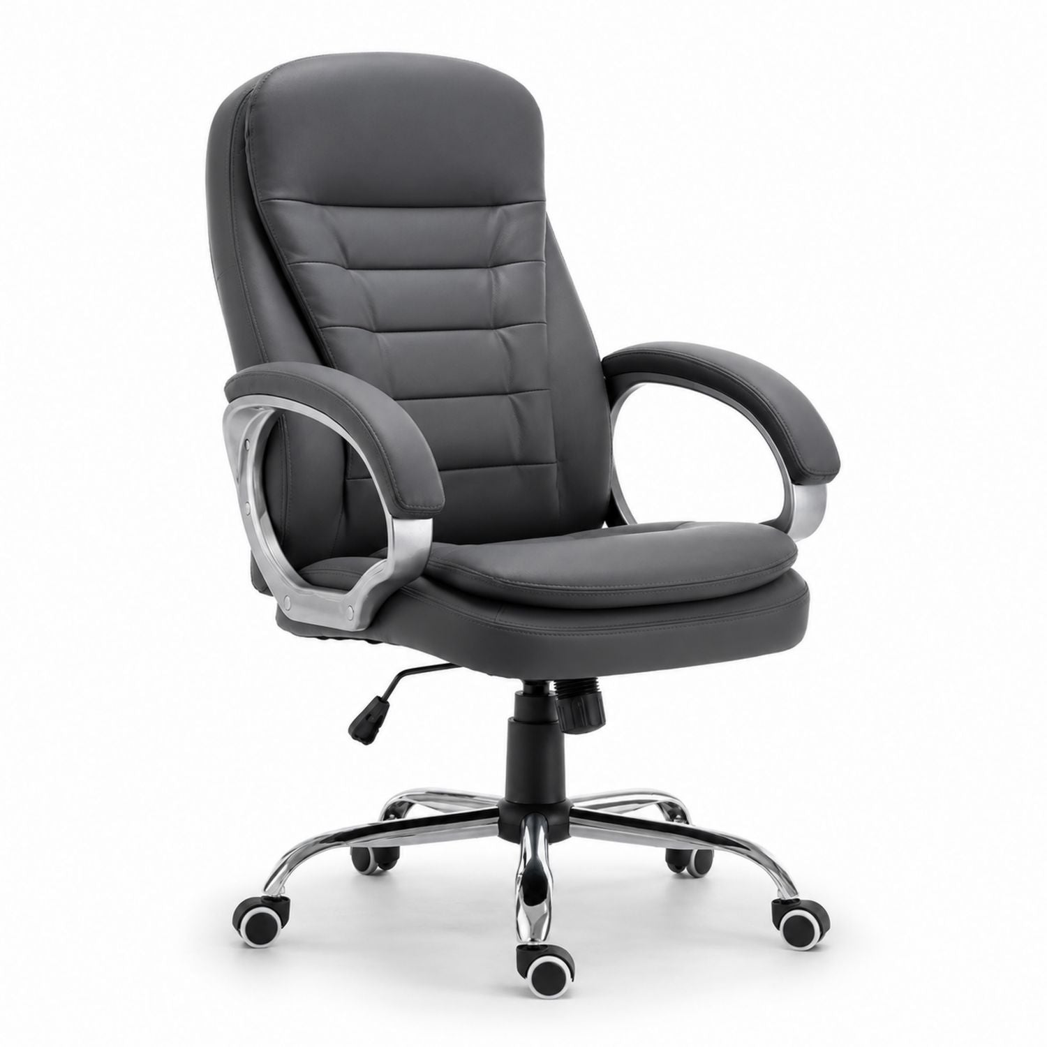 Office Chair with PU Leather and Adjustable Height, Black