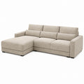 Beige Polyester L-Shaped Sectional Sofa 250cm x 150cm