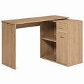 L-Shaped Desk with Storage Shelves and Drawer Oak Wood 136cm
