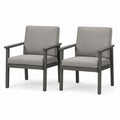 Outdoor Aluminum Patio Chair Set with Polyester Cushions - Gray