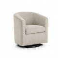 Swivel Barrel Chair Light Gray with Fabric Upholstery