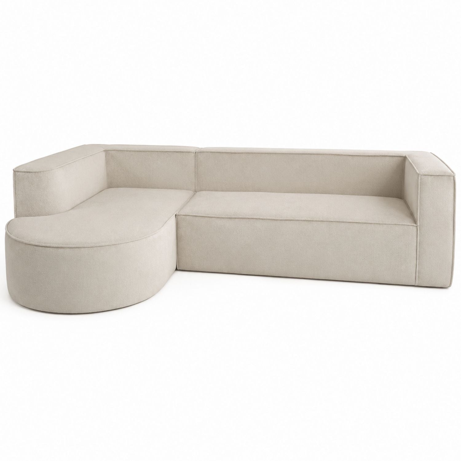 L-Shape Fabric Sectional Sofa Beige 320cm