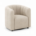Beige Polyester Bouclé Swivel Chair