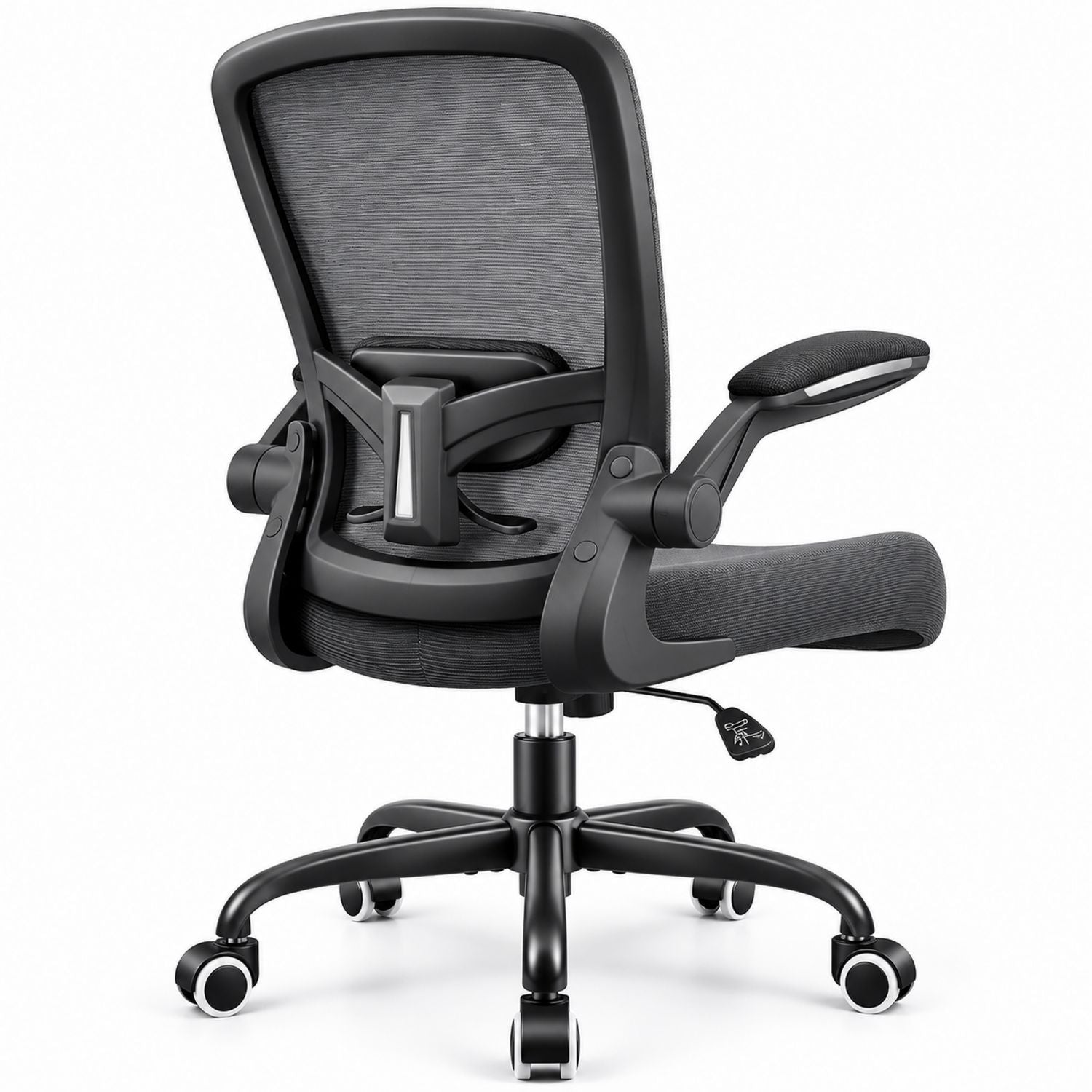 Mesh Office Chair with Adjustable Armrests and Lumbar Support Black