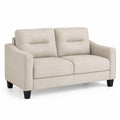 Two-Seater Sofa with Beige Polyester Fabric Upholstery